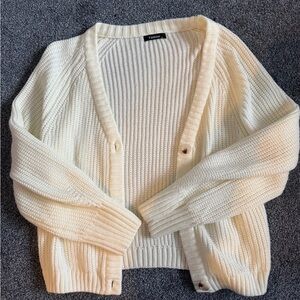 Ivory Knit Cardigan Sweater